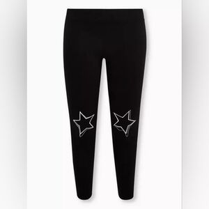 Torrid Black Leggings with Star Design Size 5